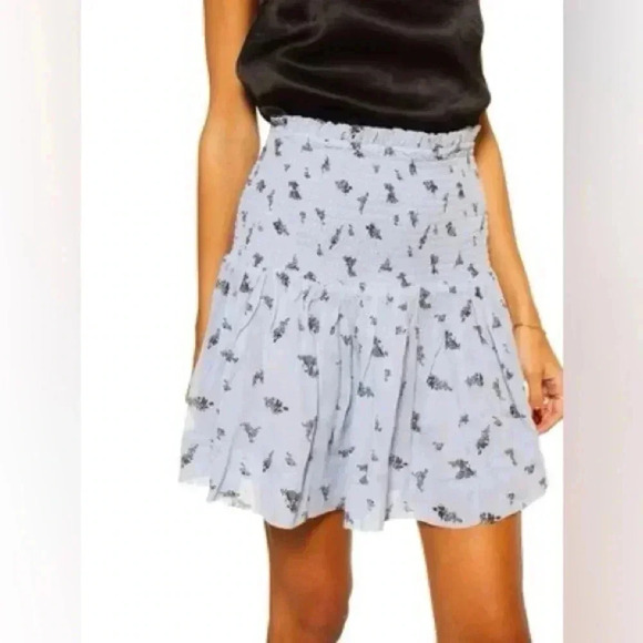 GANNI BLUE FLORAL MINI SKIRT SIZE‎ US 2 - Picture 6 of 9